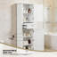 Grande armoire de rangement autoportante pour salle de bain avec tablettes réglables et tablettes de porte-1386139464