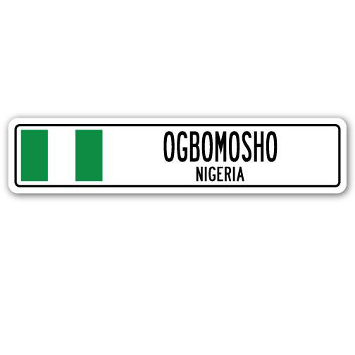 Plaque de rue Ogbomosho, H 4 po x l 18 po x P 1 po