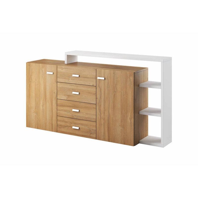 Behesh 180cm Sideboard, Oak Grandson/White