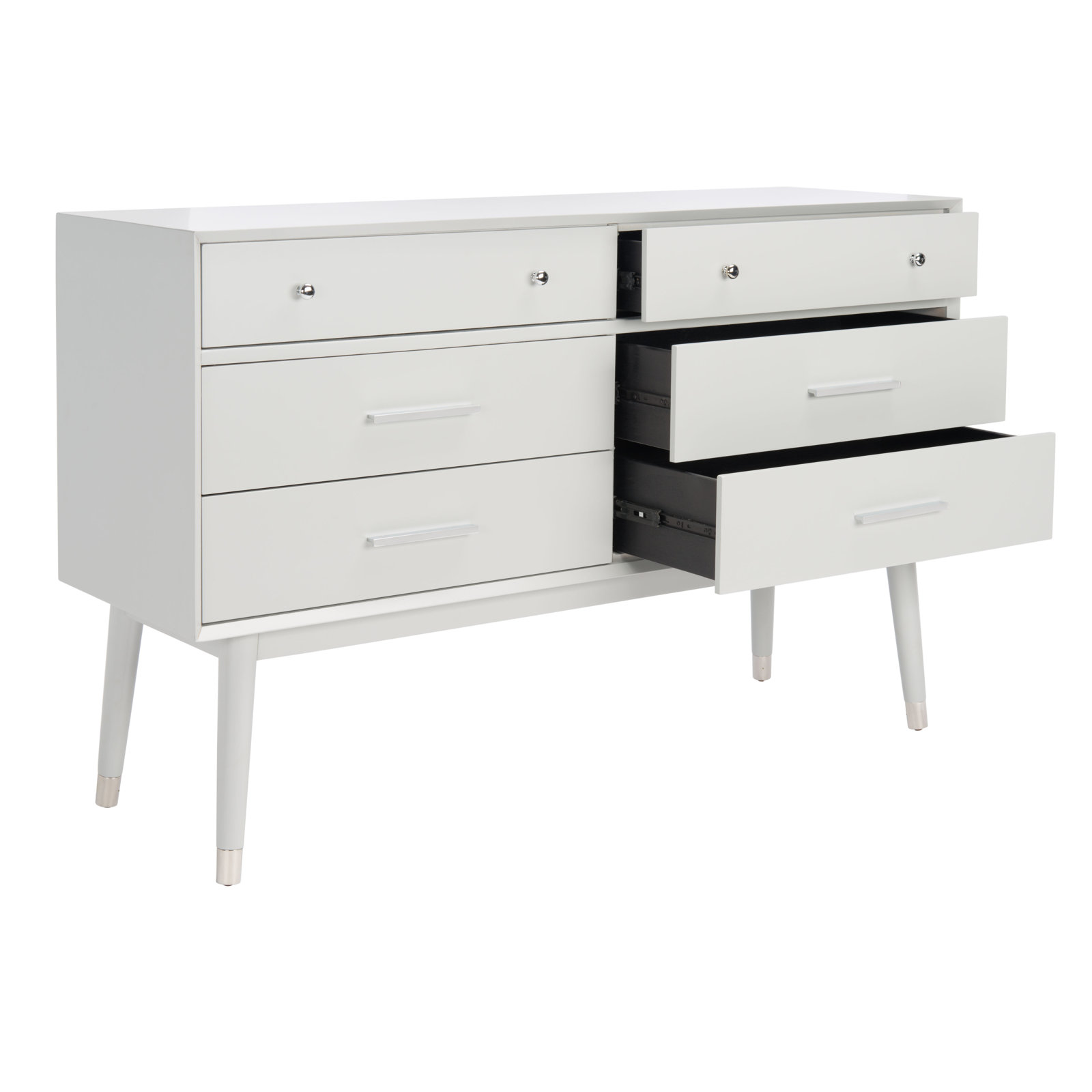 Samuel 6 - Drawer Double Dresser, Gray/Silver