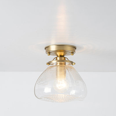 Modern Clear Glass Shade Semi-Flush Mount