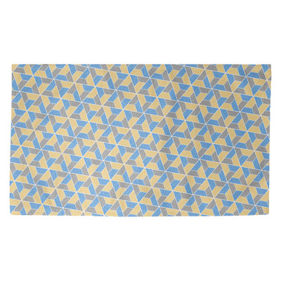 Tapis jaune/bleu trapézoïdals Avicia