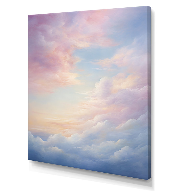 «Pink Sky Photo Celestial Symphony I», reproductions d'art mural paysage et nature, Toile tendue