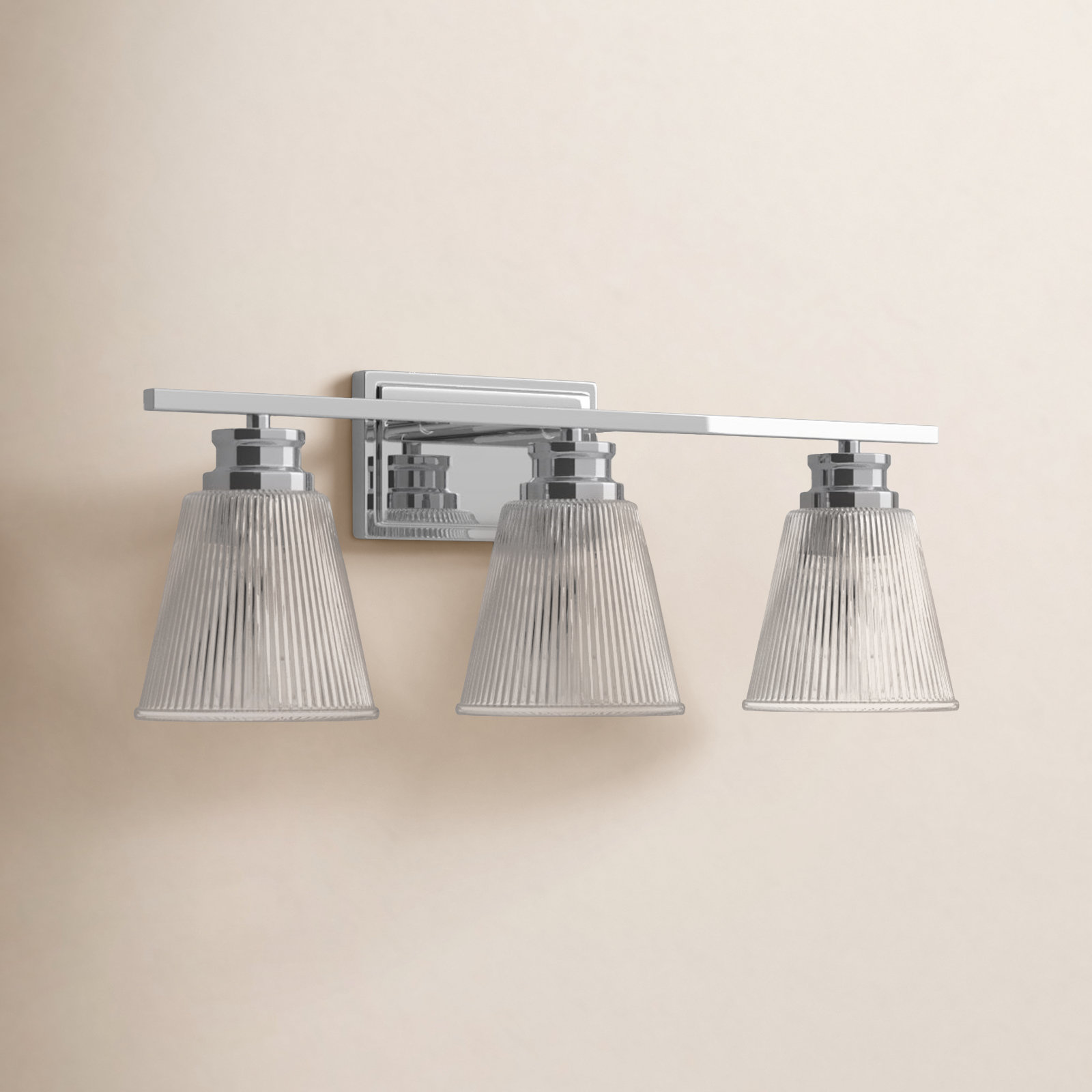 Parvati 3 Light Dimmable Vanity Light, Chrome