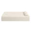 Canapé-lit moderne avec 2 coussins, canapé-lit convertible en velours côtelé rembourré de mousse, matelas pliant double de 15 po pour le salon, lit d'invité, sans assemblage requis, beige / blanc-124120730