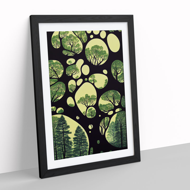 Vintage Forest - Single Picture Frame Print, 64cm H x 46cm W, Black