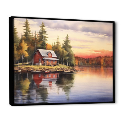 Cottage caché sur toile