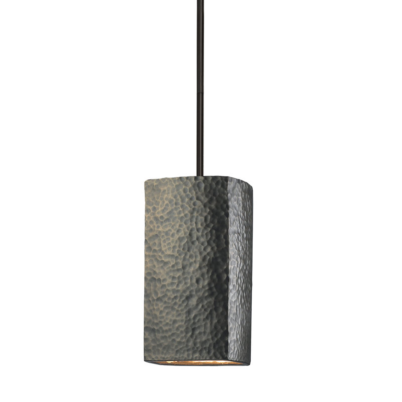 Radiance 1 - Light Square Pendant, Matte Black, Tierra Red Slate