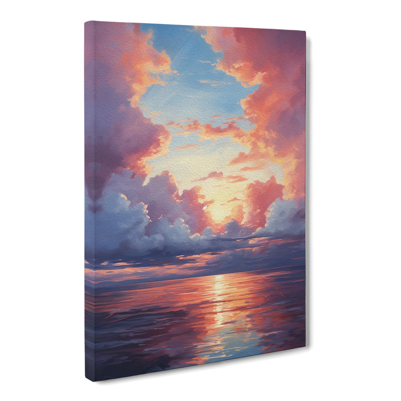 Cloudy Sky Action Painting Art - Wrapped Canvas, 50cm H x 35cm W x 3cm D