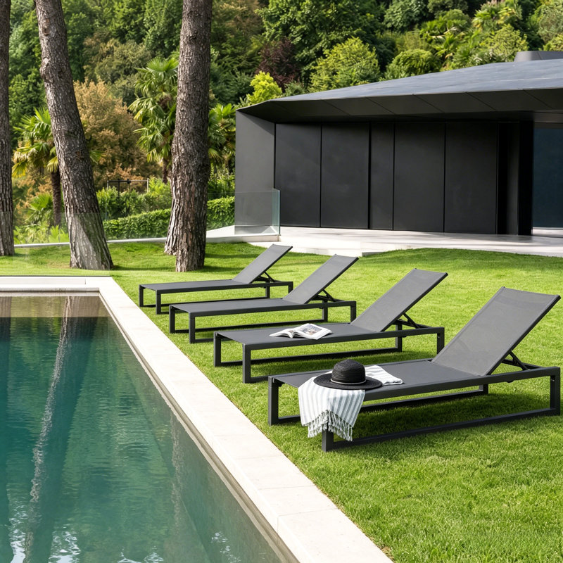 Ensemble de chaises longues inclinables Alliyiah