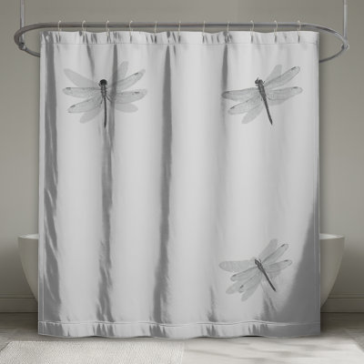 Three Dragonfly Illustration Shower Curtains Extra Long