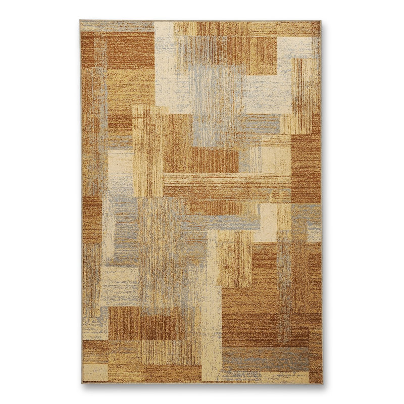 Tapis vert tissé à motif lavable Mosso, 3'11" x 5'11"