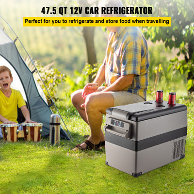 Car Refrigerator, DC 12/24V AC100-240V Compressor Electric Cooler, -4°F to 68°F Car Fridge with APP Control, 60W Cars Freezer for RVs, Campsites, Boats, Camping, Fishing, 48 QT Portable Freezer