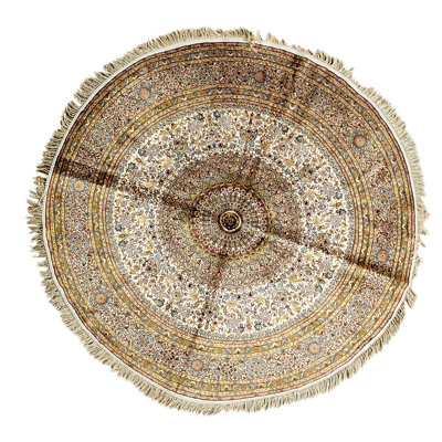Silk Oriental Area Rug in Ivory