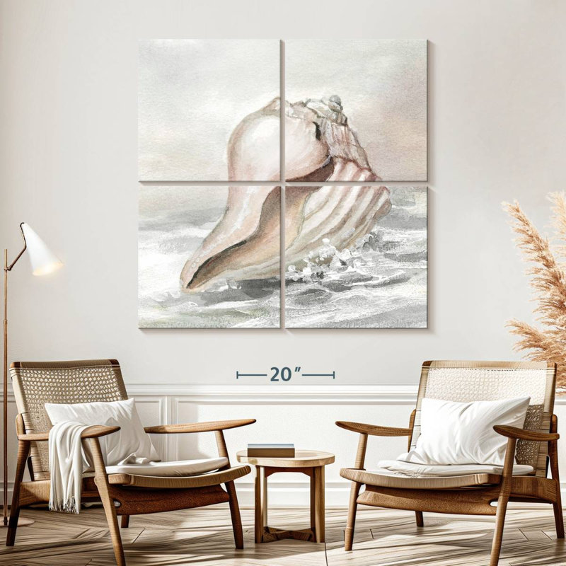 Bord de mer Aletra délavé II, H 57 po x l 57 po