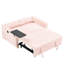 Velours côtelé rose avec choix polyvalents: fonction coulissante, plateau de table mobile, ports pour un espace personnalisable Ajouts innovants: mécanisme, expérience unique