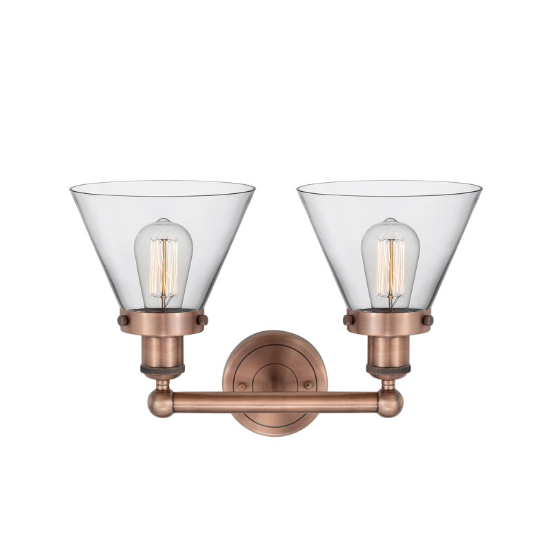 Éclairage pour meuble-lavabo à 2 lumières Artella, Transparent, Cuivre antique