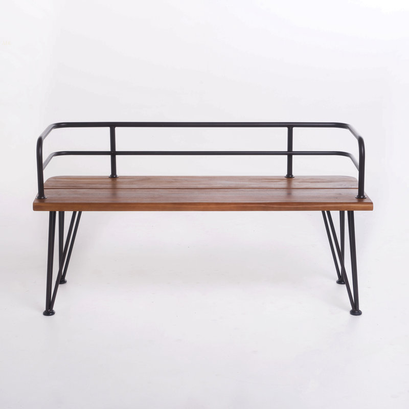 Banc en bois industriel et métal Zion