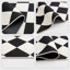 Tapis lavable à motif géométrique noir à carreaux crème-1604754483