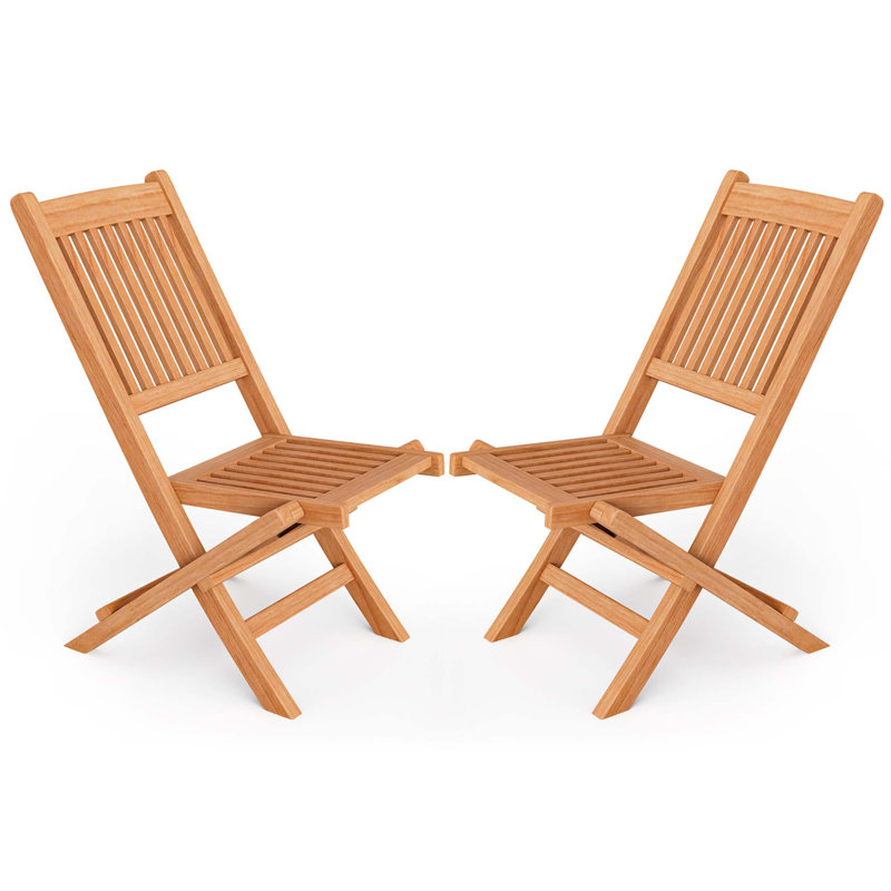 Ensemble de 2 chaises de patio en bois massif Red Barrel Studio® Lacresia