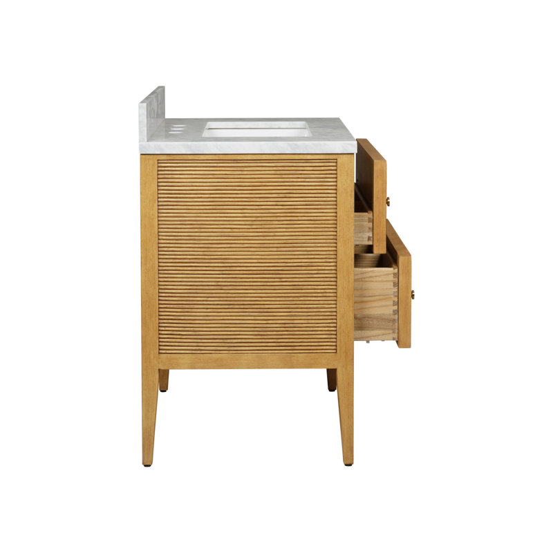 Santos 28" Center Single Bathroom Vanity with Vanity Top, Sea Sand/Natural/Brushed Brass/Polished Nickel​