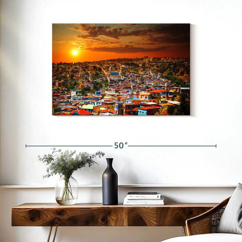 Coucher de soleil doré Nicci Valparaiso, H 24 po x l 36 po