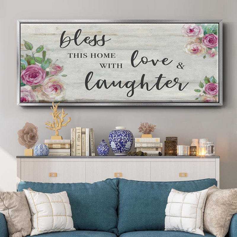 Love and Laughter - Toile encadrée, H 20 po x l 50 po