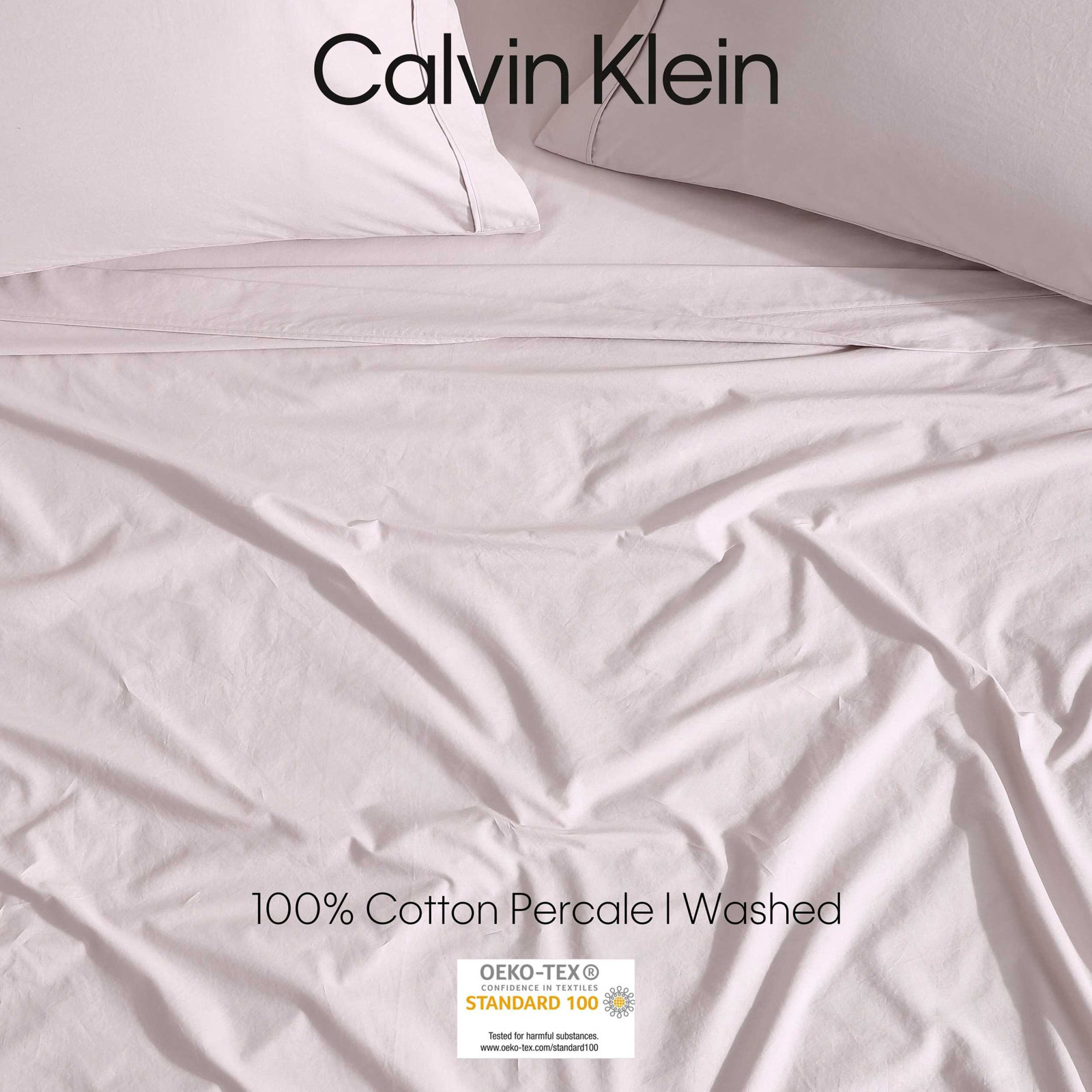Washed Percale Cotton Sheet Set, Twin Sheet Set with 1 Pillowcase, Pink