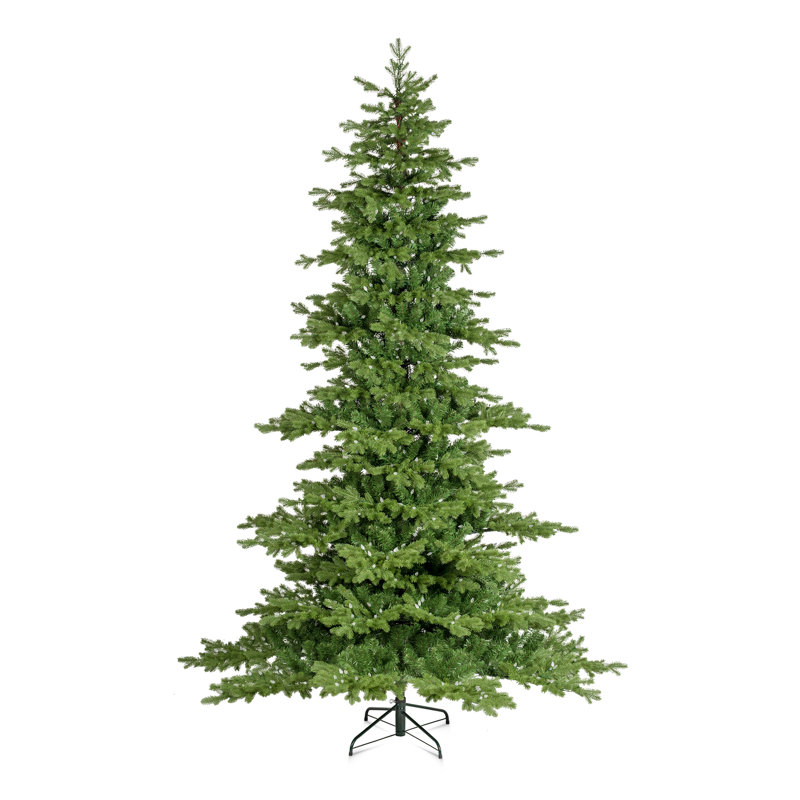 Sapin de Noël artificiel vert de 2,3 m (7,5 pi) préilluminé avec 550 lumières multicolores C4 couleur fraise, H 7,5 pi