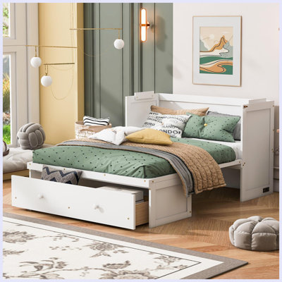 Lit escamotable avec port USB et grand tiroir