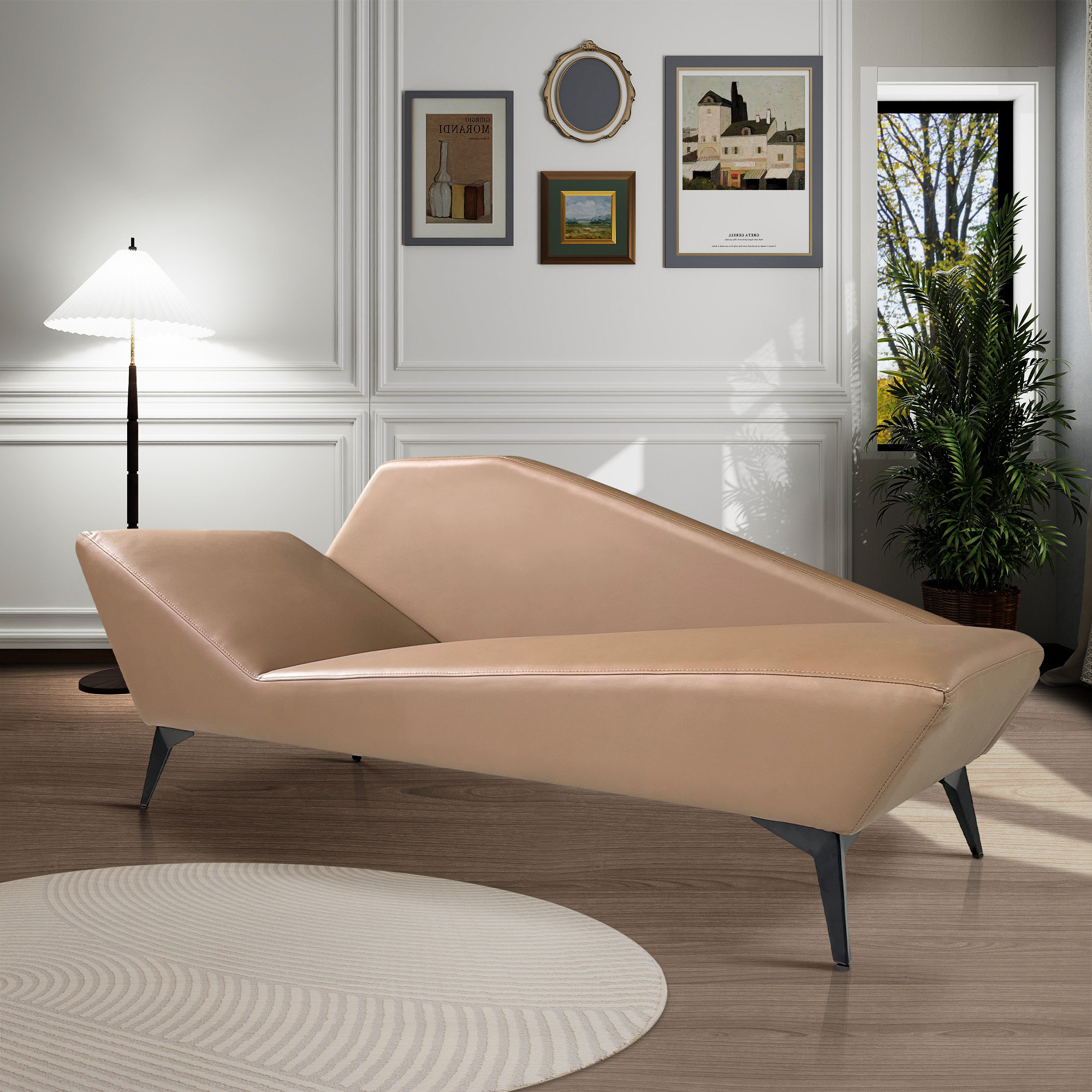 Orren Ellis Humaya Faux Leather Chaise Lounge | Wayfair
