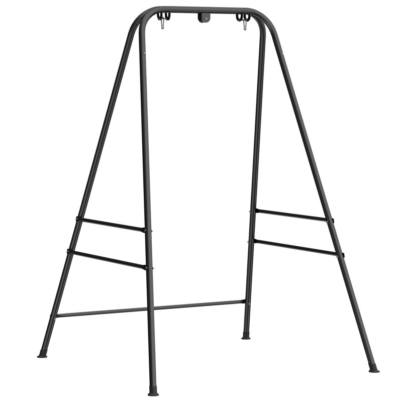 Outsunny Hammock Chair Stand Only Heavy Duty 150KG Load Capacity Black