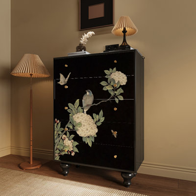 French flower bird patterns decorative cabinet