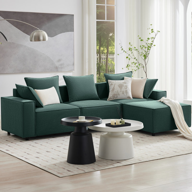 Canapé modulaire Makassar, Polyester vert