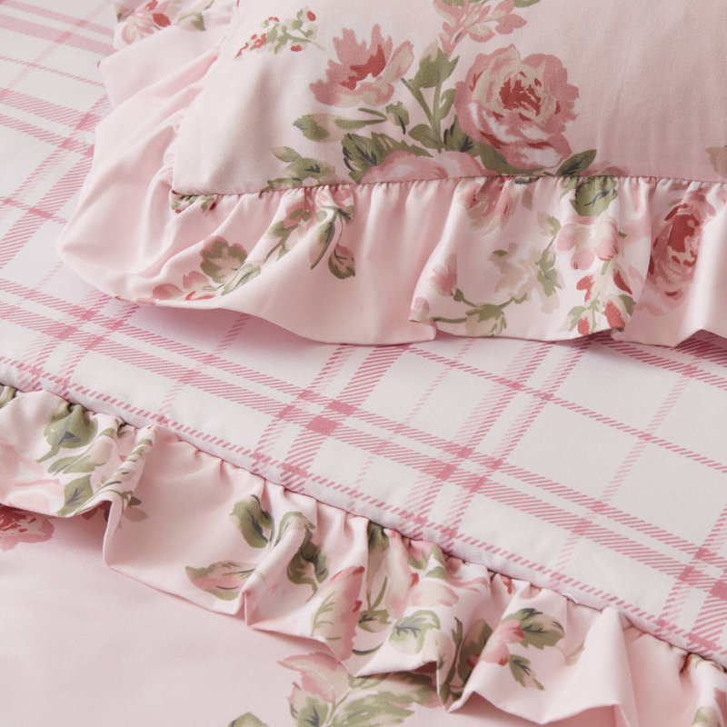 Ensemble d'édredon en microfibre 4 pièces Elena, Simple/Simple TG, Rose
