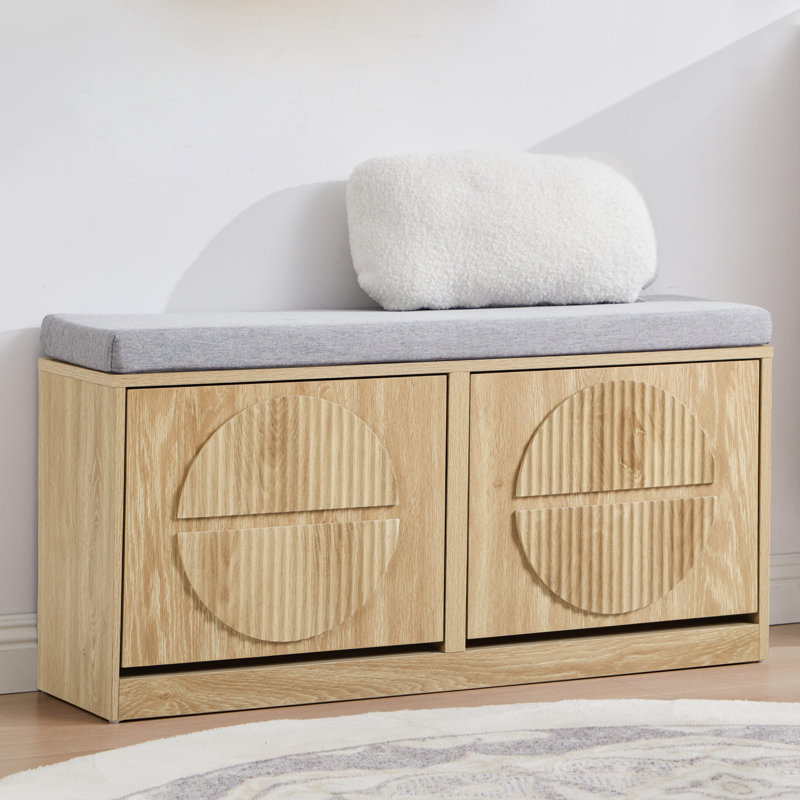 8 Pair Shoe Storage Bench, Yellow