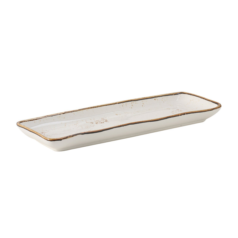 Plateau en porcelaine Tuxton, H 1,3 po x l 13,75 po x P 5 po, Orange