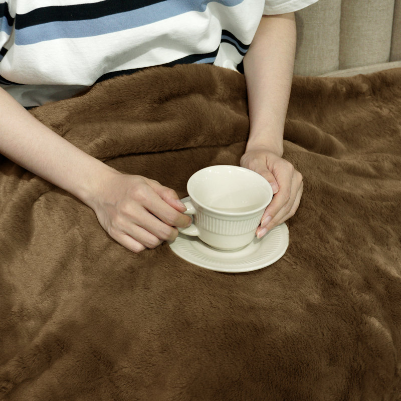 Knitted Throw Blanket, Brown