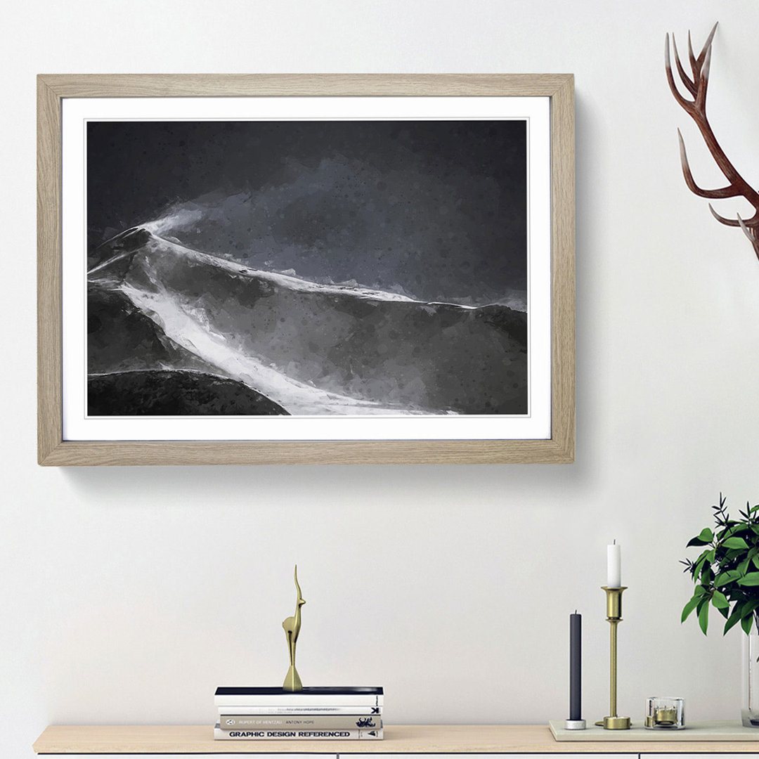 Snow upon a Mountain Peak in Abstract - Picture Frame Graphic Art Print