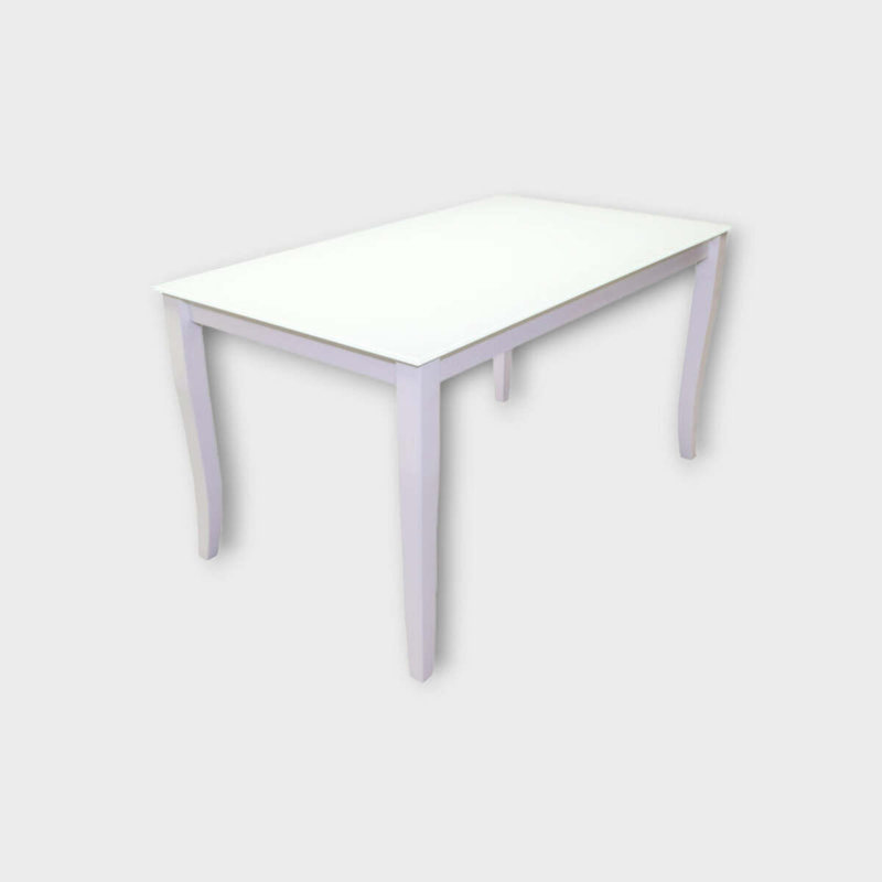 Beachley Extendable Glass Top Dining Table, White