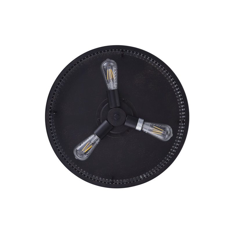 Adilene 122cm Ceiling Fan with Light Kit, Smoked with Black Blades