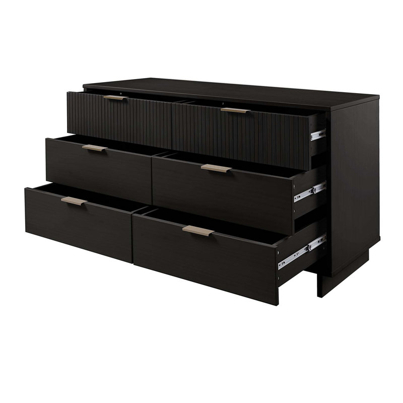Commode 55 "Granville en noir (6 tiroirs), Noir