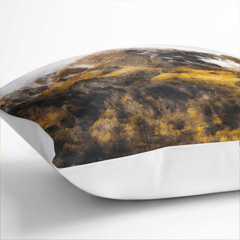 Mountain In Lappach Italy Painting Square Throw Cushion, 40cm H x 40cm W x 15cm D, White