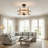 20" Rustic Farmhouse Ceiling Fan with Light and Remote, Reversible DC Motor