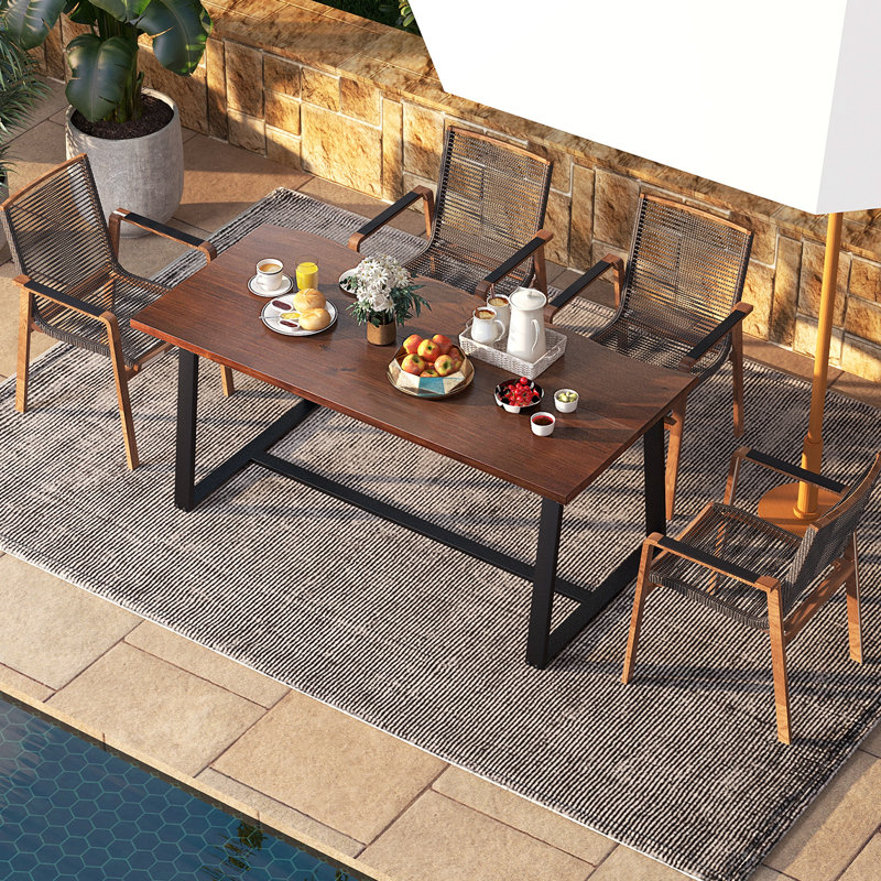 Thiana Metal Base Dining Table, Coffee