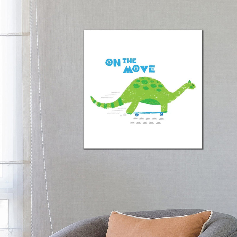 Dinos On The Move I by Noonday Design - Wrapped Canvas Gallery-Wrapped Canvas Giclée, 66.04 cm H x 66.04 cm W x 1.91 cm D