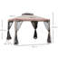295cm x 295cm Outdoor Patio Gazebo with 2-Tier Polyester Canopy, Mosquito Netting, and Powder-Coated Steel Frame in Taupe, Ideal for Backyard Parties and BBQs
