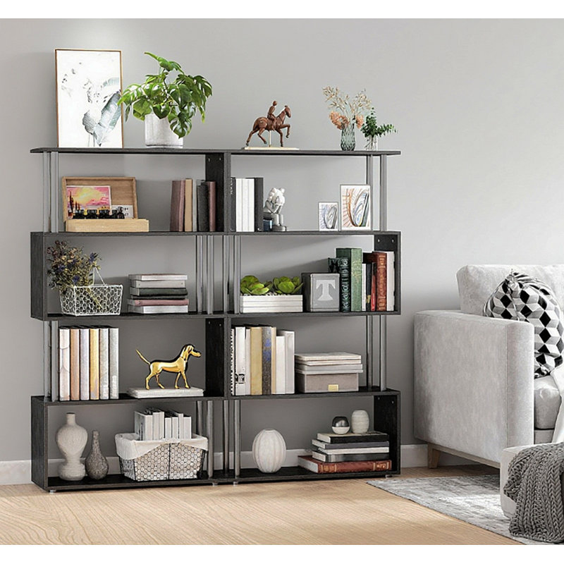Étagère de rangement en bois, Noir