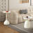 Small Coffee Table Set Of 2, Round Coffee End Table With Metal Frame White Side Table Centre Table For Living Room, Bedroom And Balcony, Modern Style