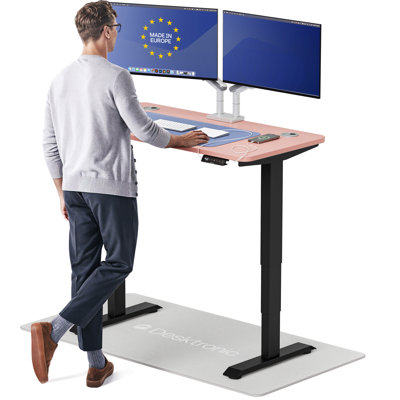 Bureau assis-debout électrique HomePro – Bureau réglable en hauteur à double moteur avec 3 positions mémorisables, chargement USB et USB-C, système anticollision